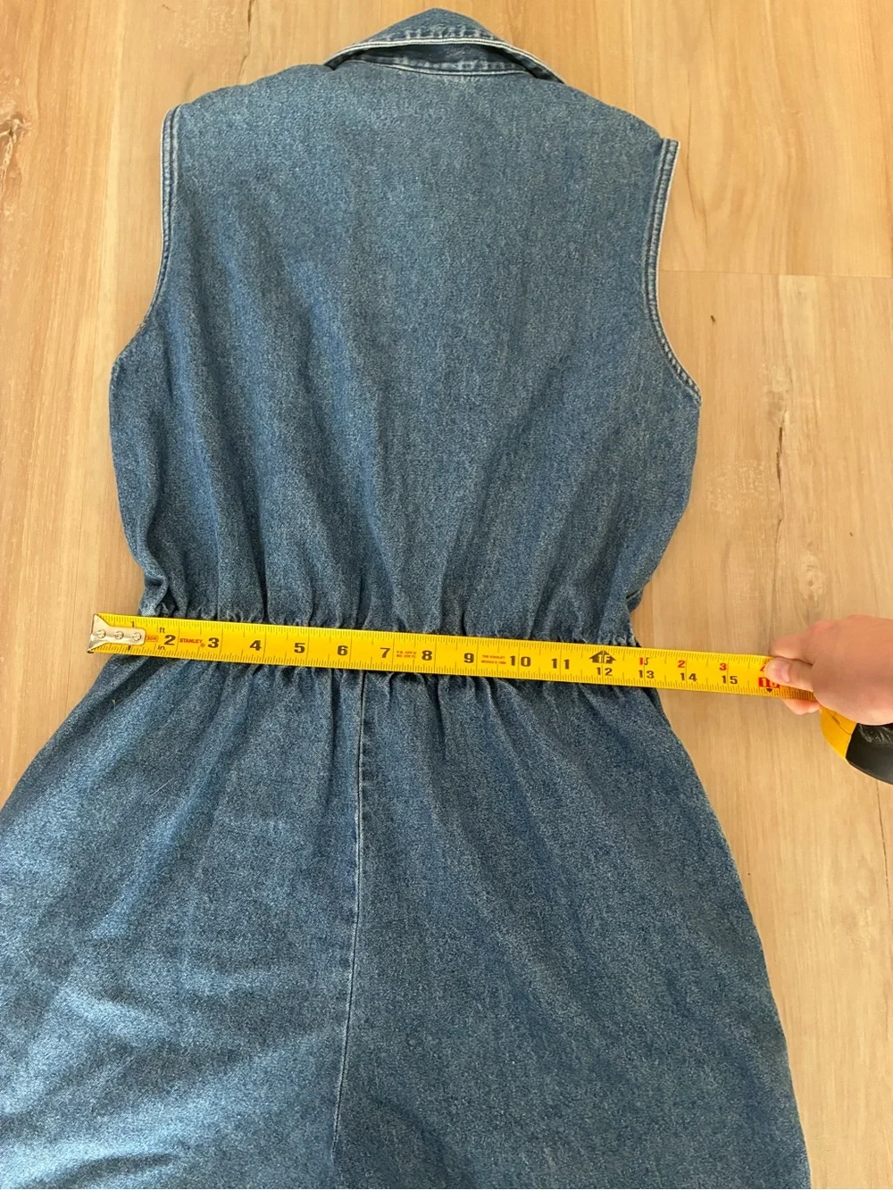 St. John's Bay Sleeveless Denim Romper in Medium Blue